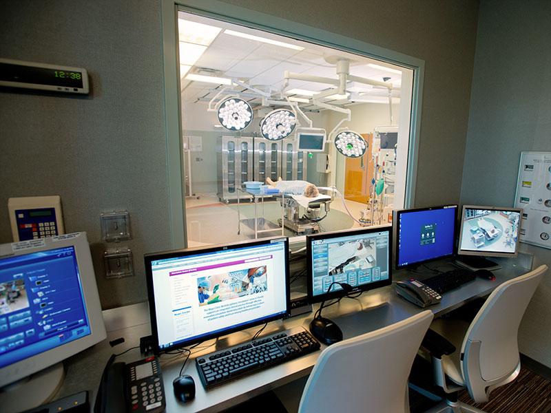The J. Wayne and Delores Barr Weaver Simulation Center at Mayo Clinic in Florida offers simulated experiential learning via task training, virtual reality training, and high-fidelity scenarios using patient manikins, trained medical actors and a range of specialized medical simulation equipment.