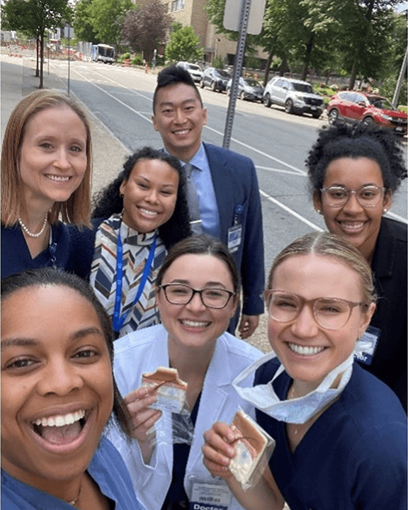 Lunch break outside in downtown Rochester.