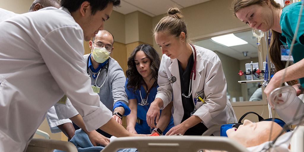 Mayo Clinic residents engaging in interprofessional education