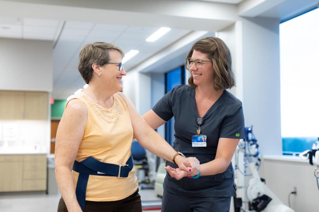 A doctor working with a patient.