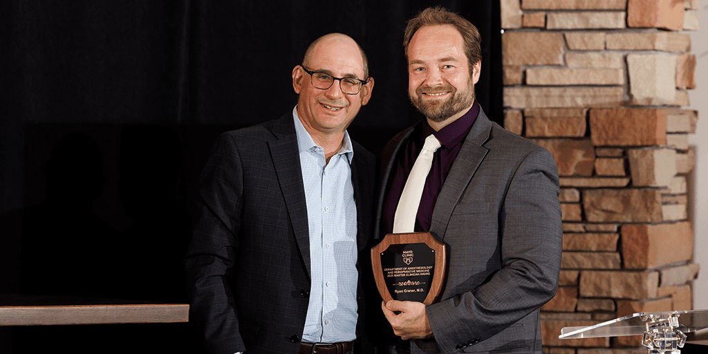 Anesthesiology faculty with an award