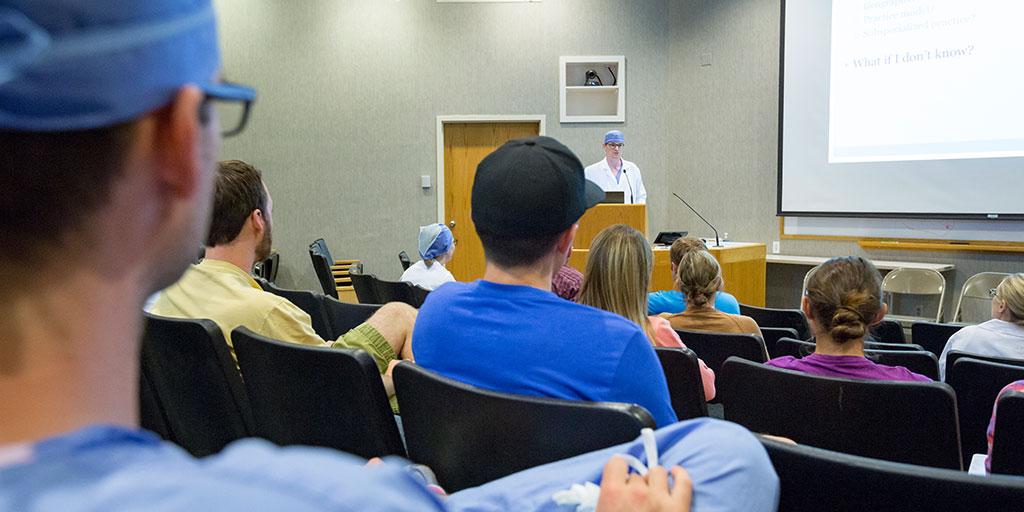 Mayo Clinic anesthesiology residents attending a lecture