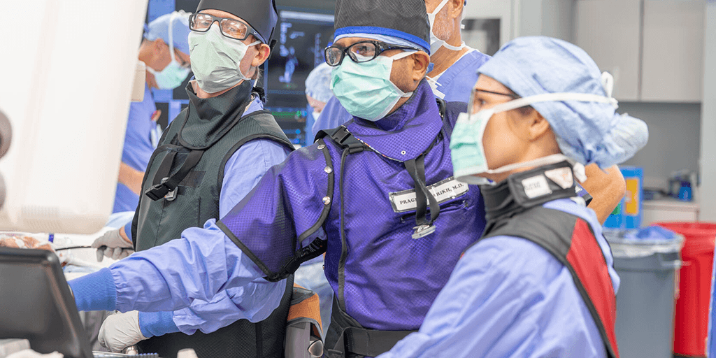 Interventional cardiologists in the catheterization lab