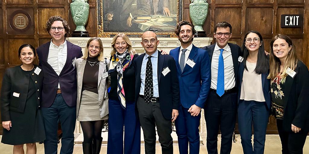 Nine people from the Gynecologic Oncology Fellowship program at Mayo Clinic in Rochester, MN, posted for a group photo at the Foundation House.
