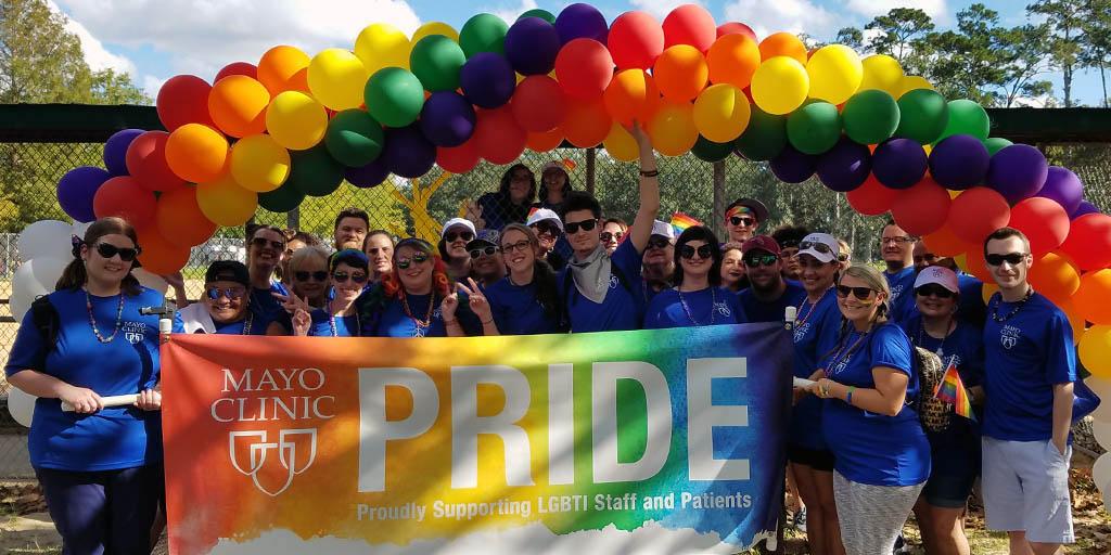 Mayo Clinic participated in Jacksonville’s River City Pride parade and festival in 2018.
