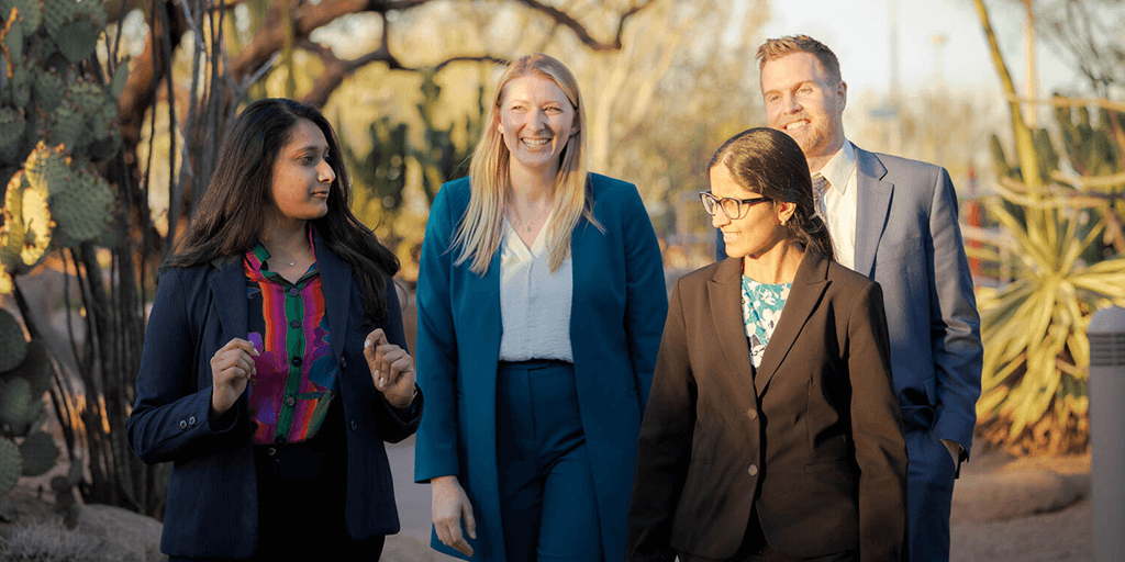 General Nephrology and Renal Nephrology Transplant fellows walking on campus.