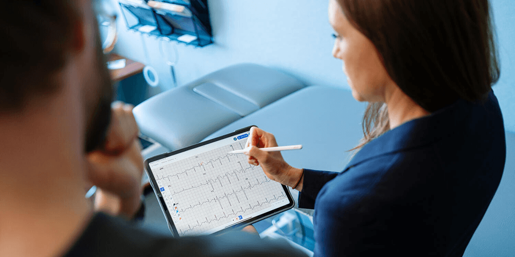 Fellow and physician review information together.