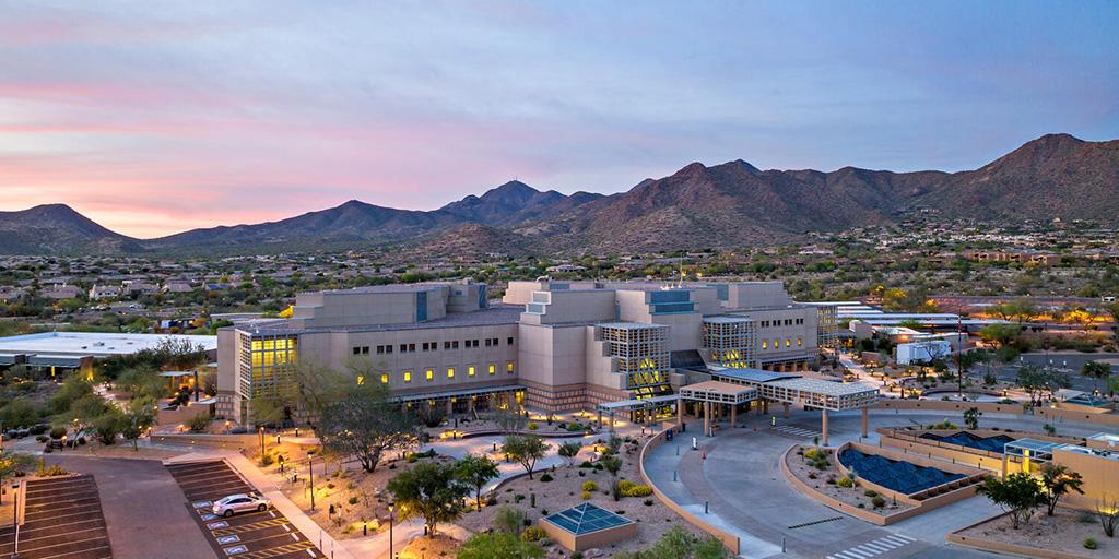 View of the Mayo Clinic Phoenix campus and the surrounding landscape.