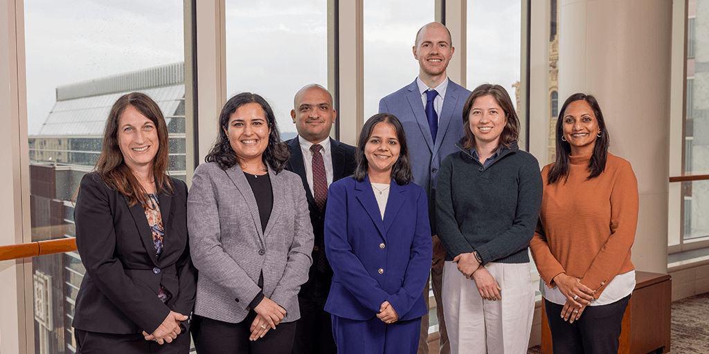The Rheumatology fellows gather for a photo with their program directors.