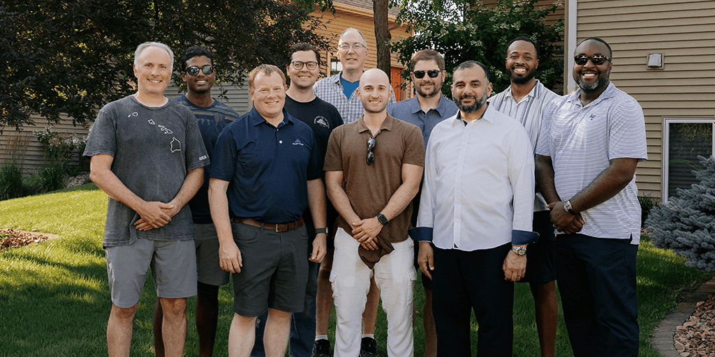 Group photo of fellows at picnic
