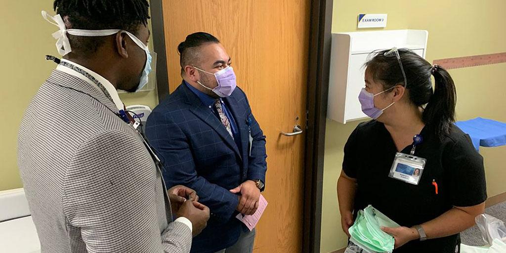 Mayo Clinic medical students and faculty working at the ENT Community Clinic in Rochester