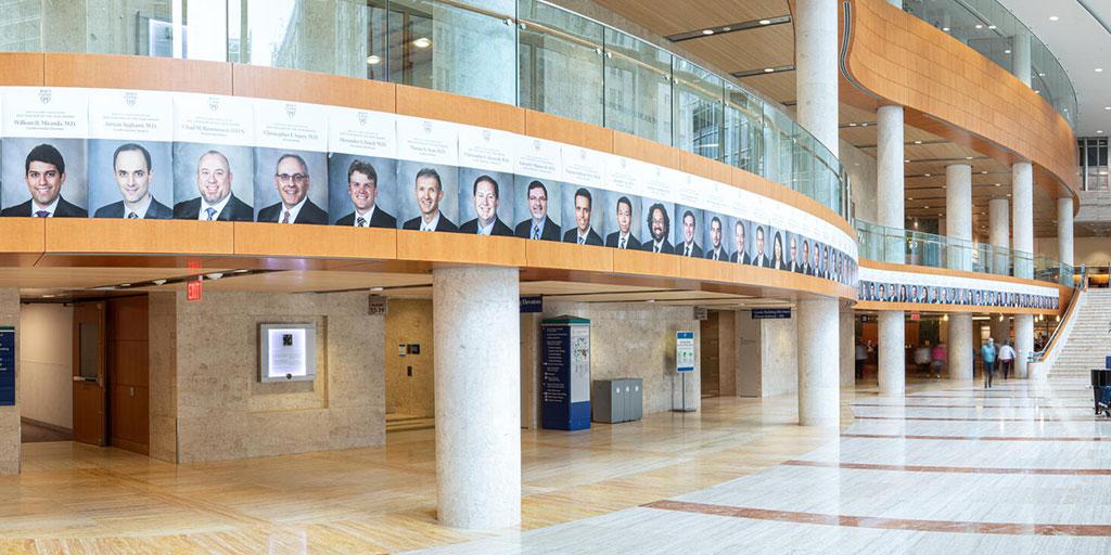 Awards line the hallway at Mayo Clinic in Rochester