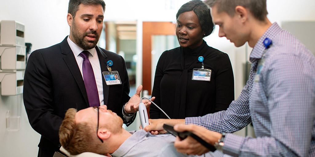 Mayo Clinic cardiovascular advanced practice providers examining a patient