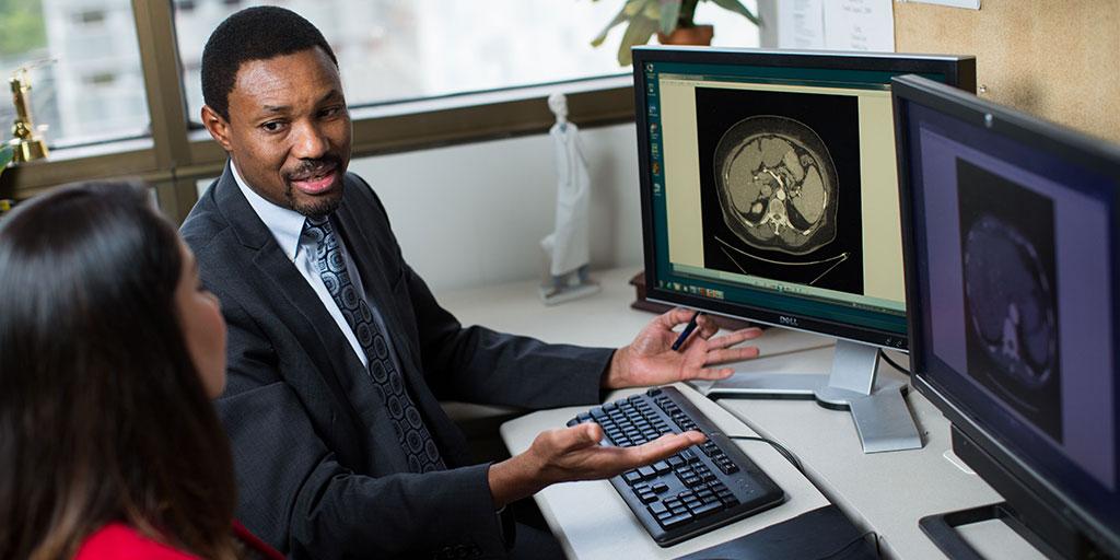 Nurse Practitioner or Physician Assistant Gastroenterology and Hepatology fellow speaks with a faculty member at Mayo Clinic in Rochester, Minnesota.