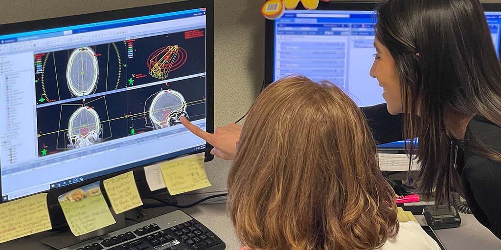Mayo Clinic staff examine medical images on the computer