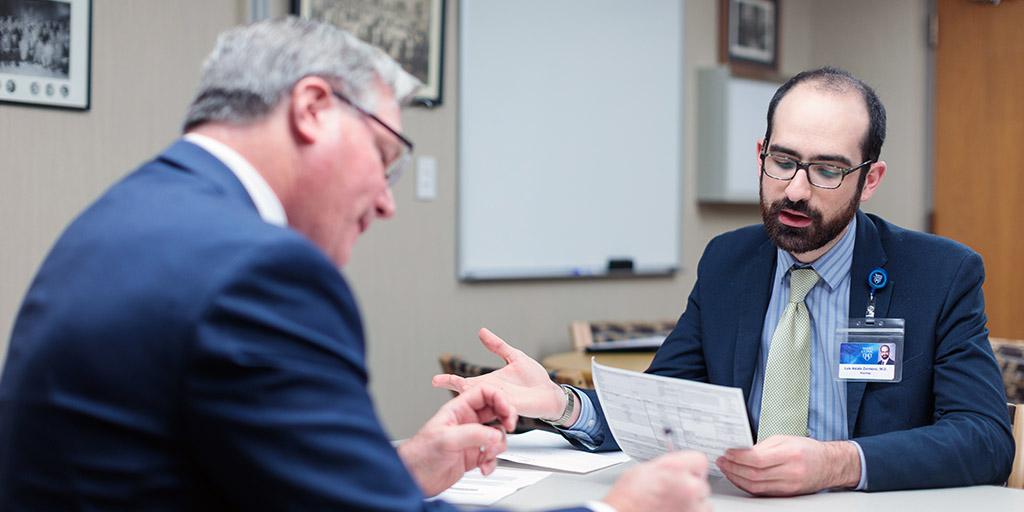 Mayo Clinic neurologists discussing a case