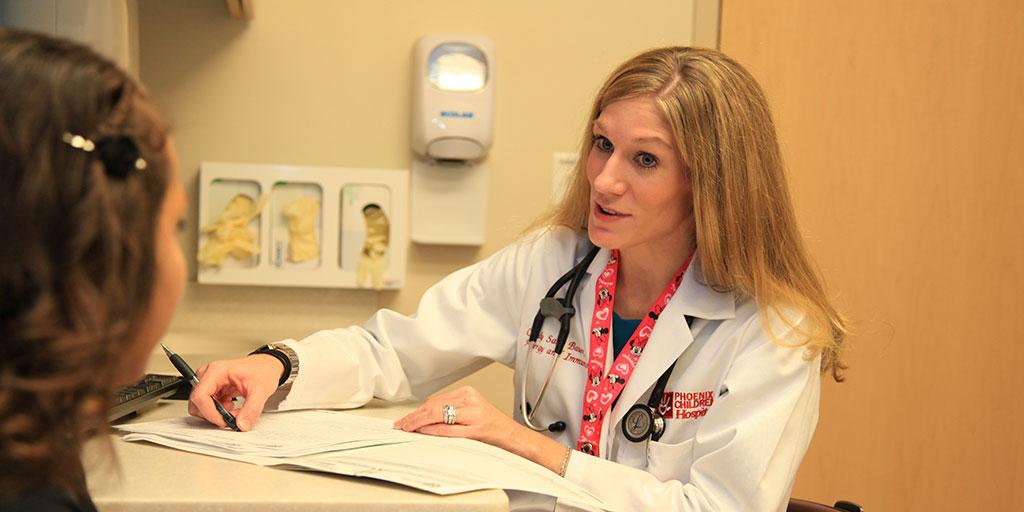 Mayo Clinic physician talking to a patient