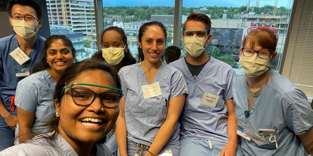 Fellows pose for a quick photo before morning rounds