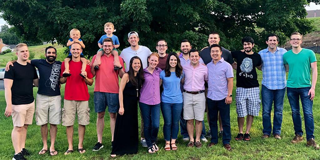 Anesthesiology residents hang out outside of Mayo Clinic campus
