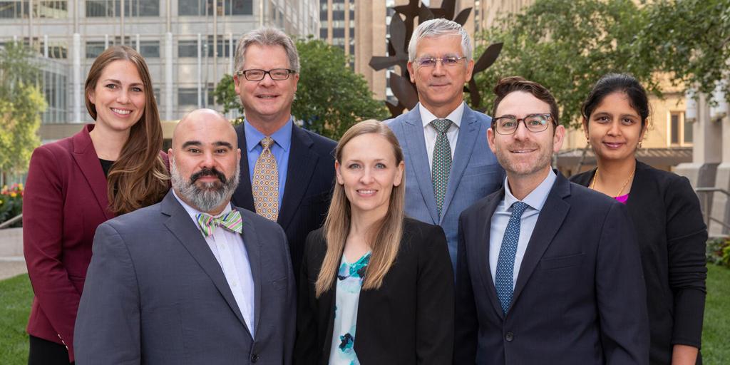 Seven people from the Female Pelvic Medicine and Reconstructive Surgery Fellowship program at Mayo Clinic in Rochester, Minnesota, posed for a group photo on campus.