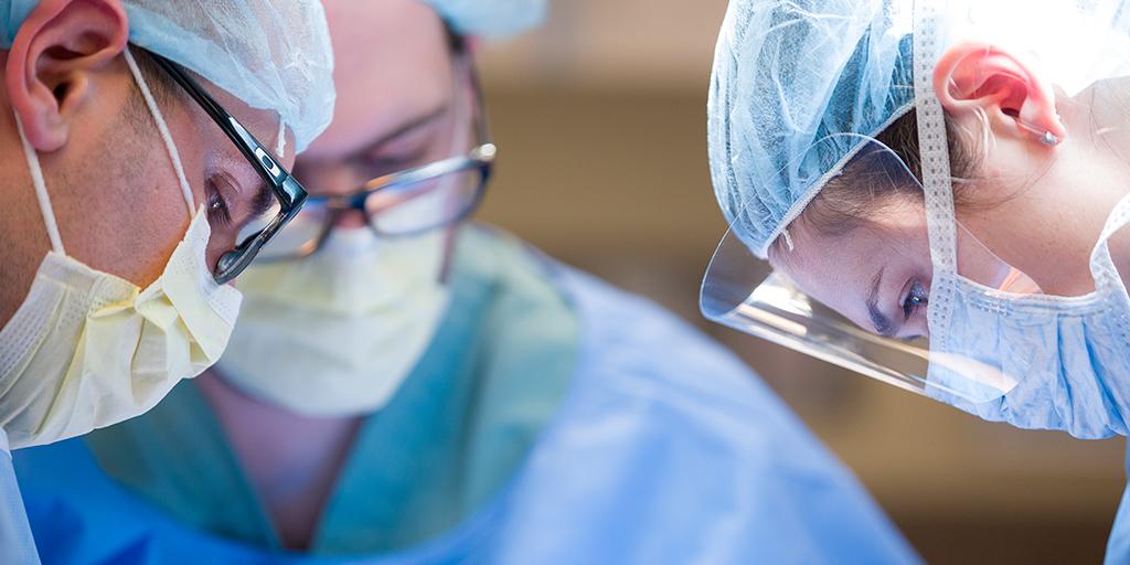 General surgery residents in the operating room at Mayo Clinic in Rochester, Minnesota.