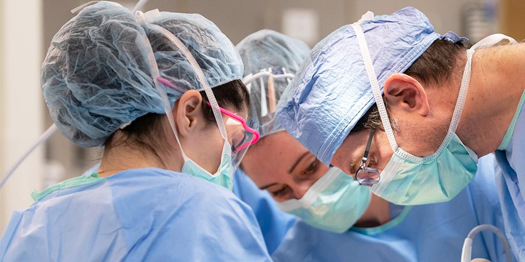 Dr. Sean Dowdy in the operating room at Mayo Clinic in Rochester, Minnesota.
