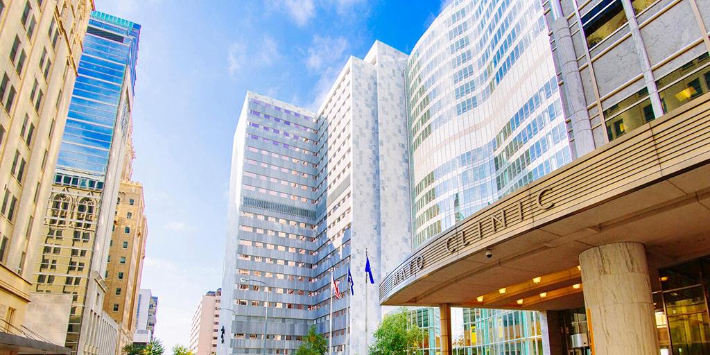 Mayo Clinic building in Rochester, Minnesota.
