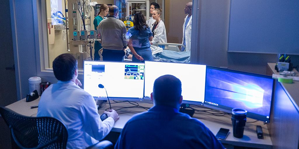 Internal medicine residents in the lab.