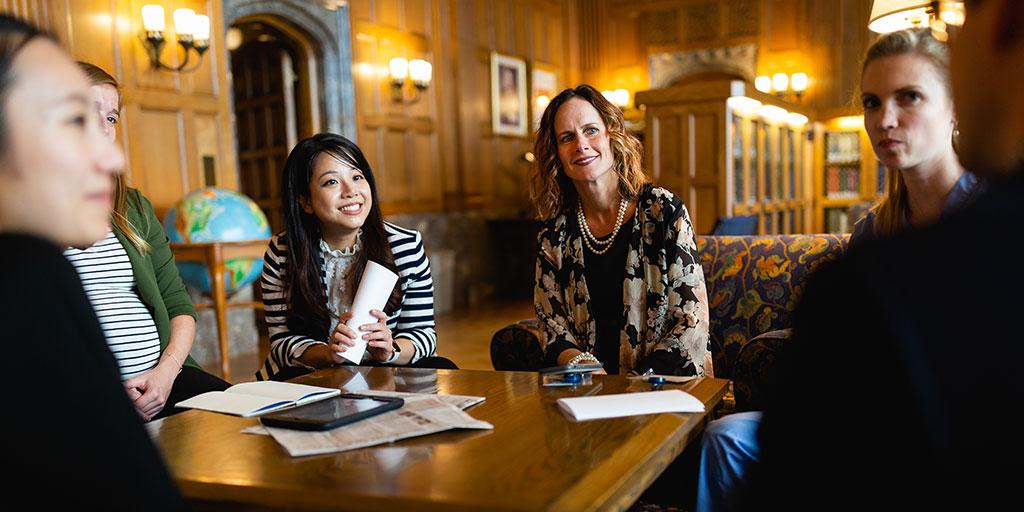 Mayo Clinic internal medicine residents in a meeting with the program director