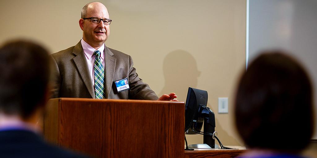Mayo Clinic Medical Psychology Fellowship faculty member giving a presentation.