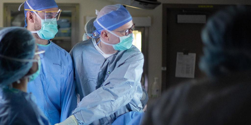 Minimally Invasive Gynecologic Surgery fellows in an operating room at Mayo Clinic in Rochester, Minnesota.