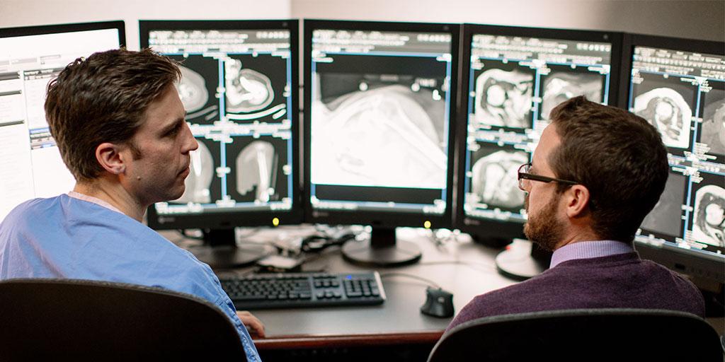 Musculoskeletal imaging fellows in the reading room at Mayo Clinic