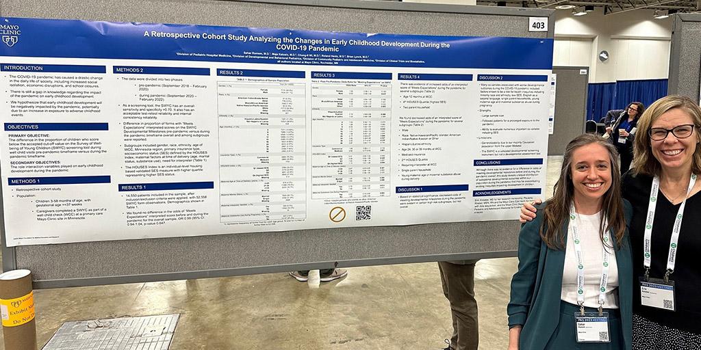 Dr. Knoebel poses with a fellow at a conference.