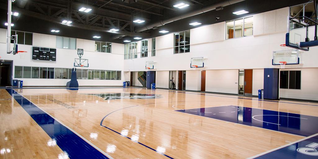 Basketball court at Mayo Clinic Square in downtown Minneapolis, Minnesota.