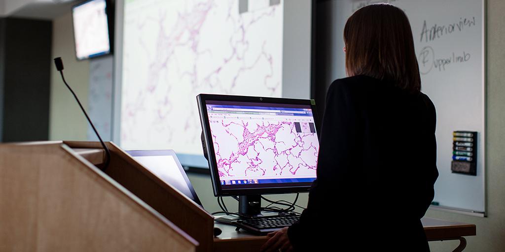 Mayo Clinic pulmonologist teaching a class