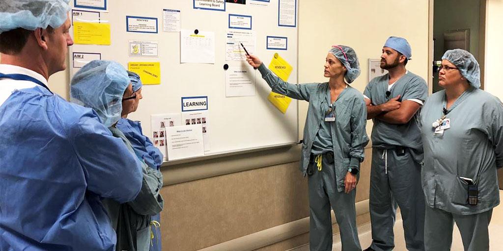 Monthly Commitment to Quality and Safety Meeting lead by Melissa Rado, R.N.