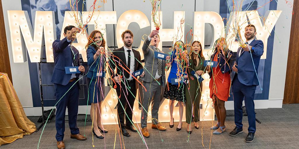 Group picture of fourth year medical students participating in Match Day 2024 at Mayo Clinic in Florida