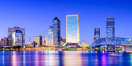 A landscape view of the city of Jacksonville, Florida where Mayo Clinic's Jacksonville campus is located.