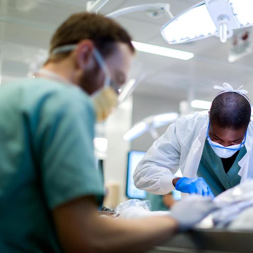 Medical students practice in the simulation lab at Mayo Clinic in Rochester, Minnesota.