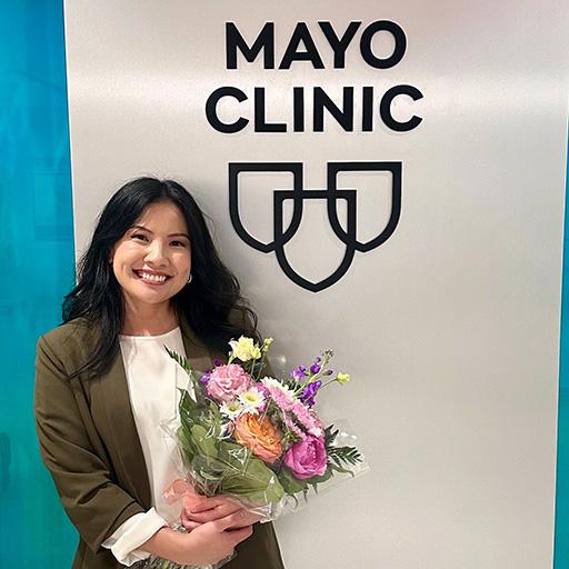 Michelle Hsu celebrates the successful defense of her Ph.D. thesis