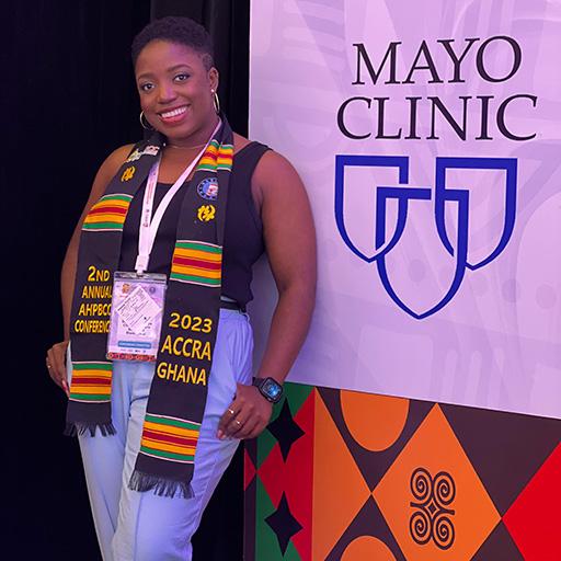 Joana Efua Aggrey-Fynn at the 2023 Africa Hepato-Pancreato-Biliary Cancer Consortium in Accra, Ghana.