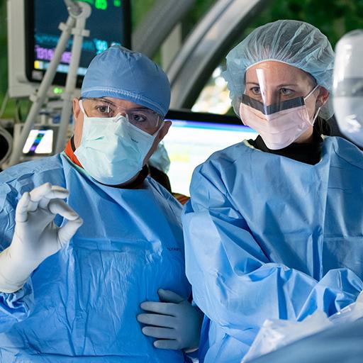 Interventional Radiology residents working together in the operating room at Mayo Clinic in Phoenix, Arizona.