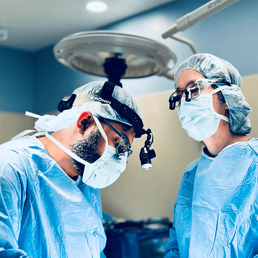 Two surgeons performing surgery