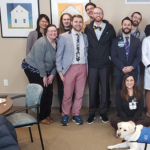 Consultation-Liaison Psychiatry fellow Dr. Fiona Fonseca is celebrated with other psychiatry residents and fellows during Thank a Resident Day.