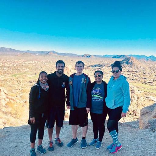 Mayo Clinic Transitional Year residents hiking together in Phoenix, Arizona.