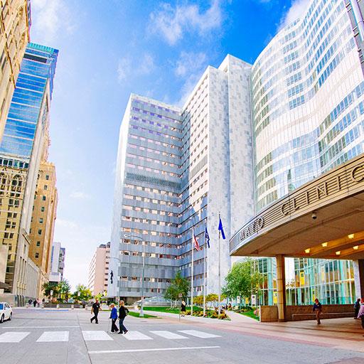 Mayo Clinic entrance in Rochester, Minnesota