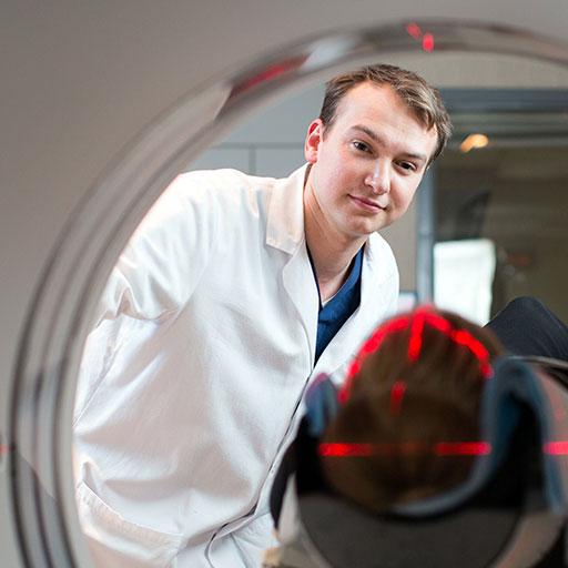 Mayo Clinic nuclear medicine technology performing a test on a patient