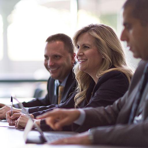 Solid organ transplant pharmacy residents in a meeting at the transplant center
