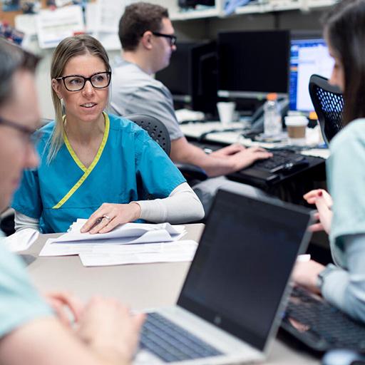 Adult Neurology Residency (Arizona) residents having a discussion during training.