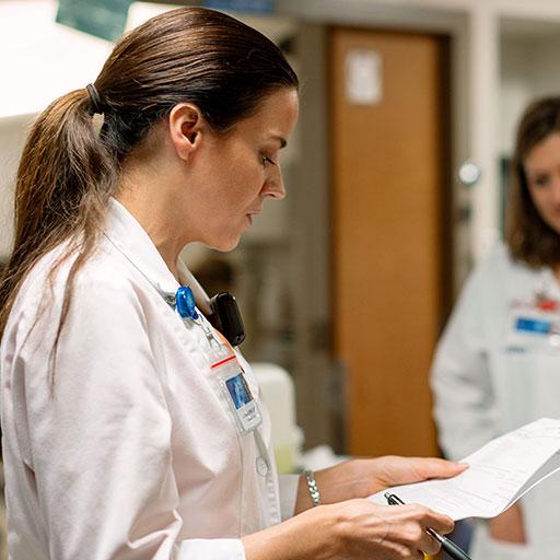 Physicians collaborating on a bone marrow transplant